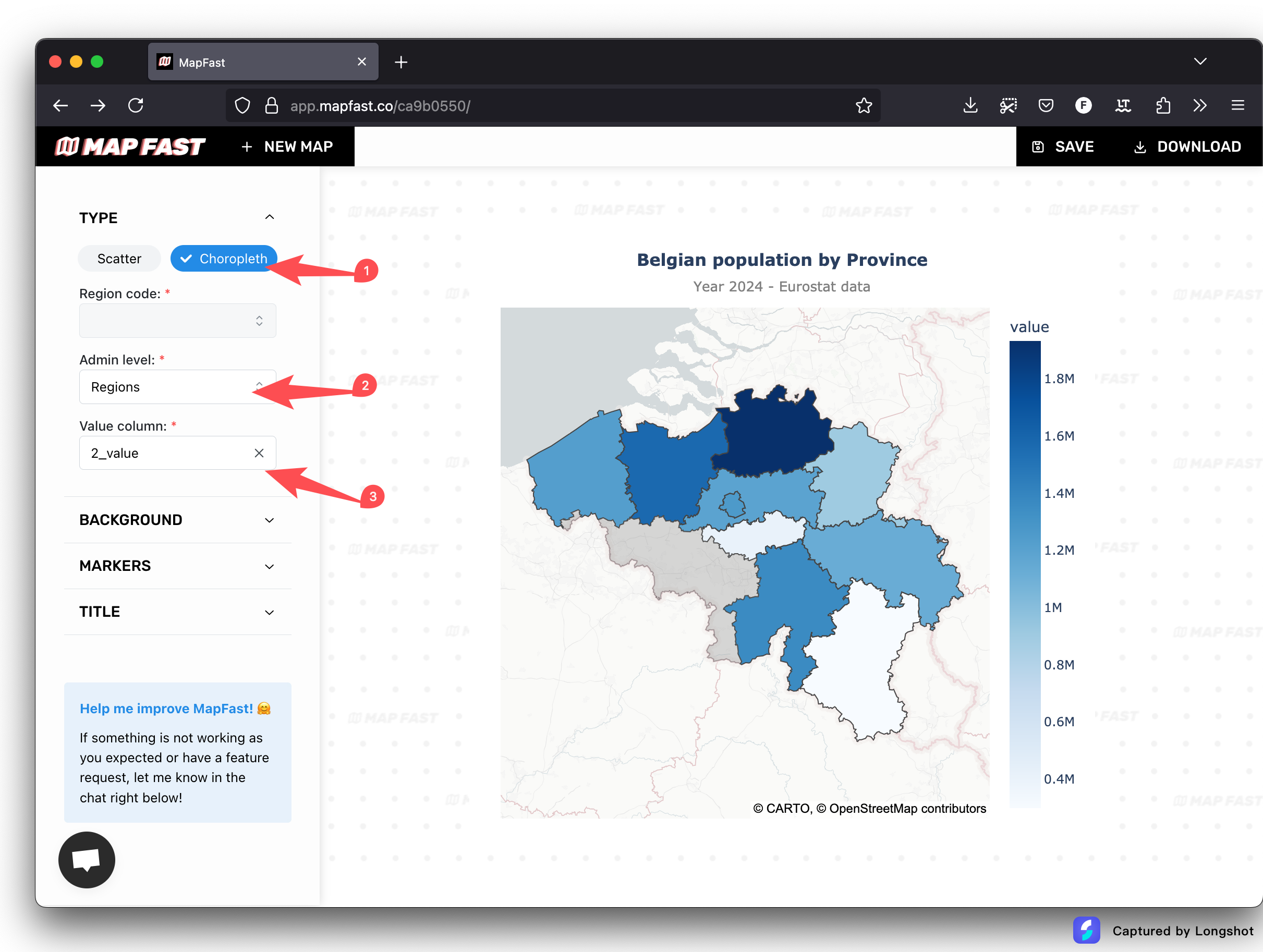 Choropleth map