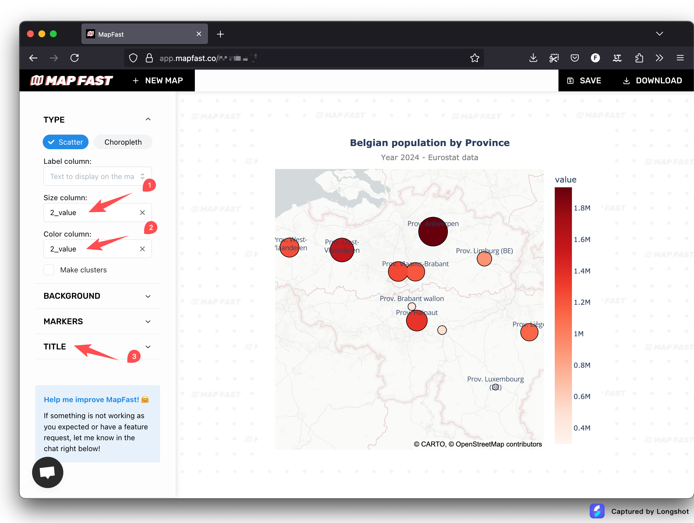 Scatter map