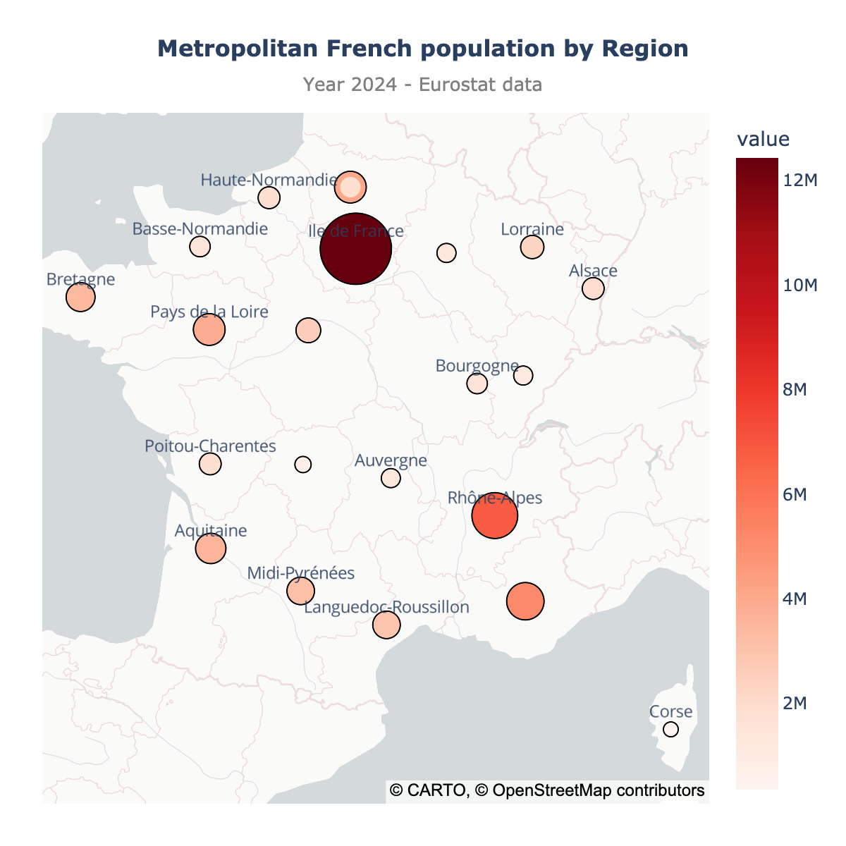 Scatter map of France