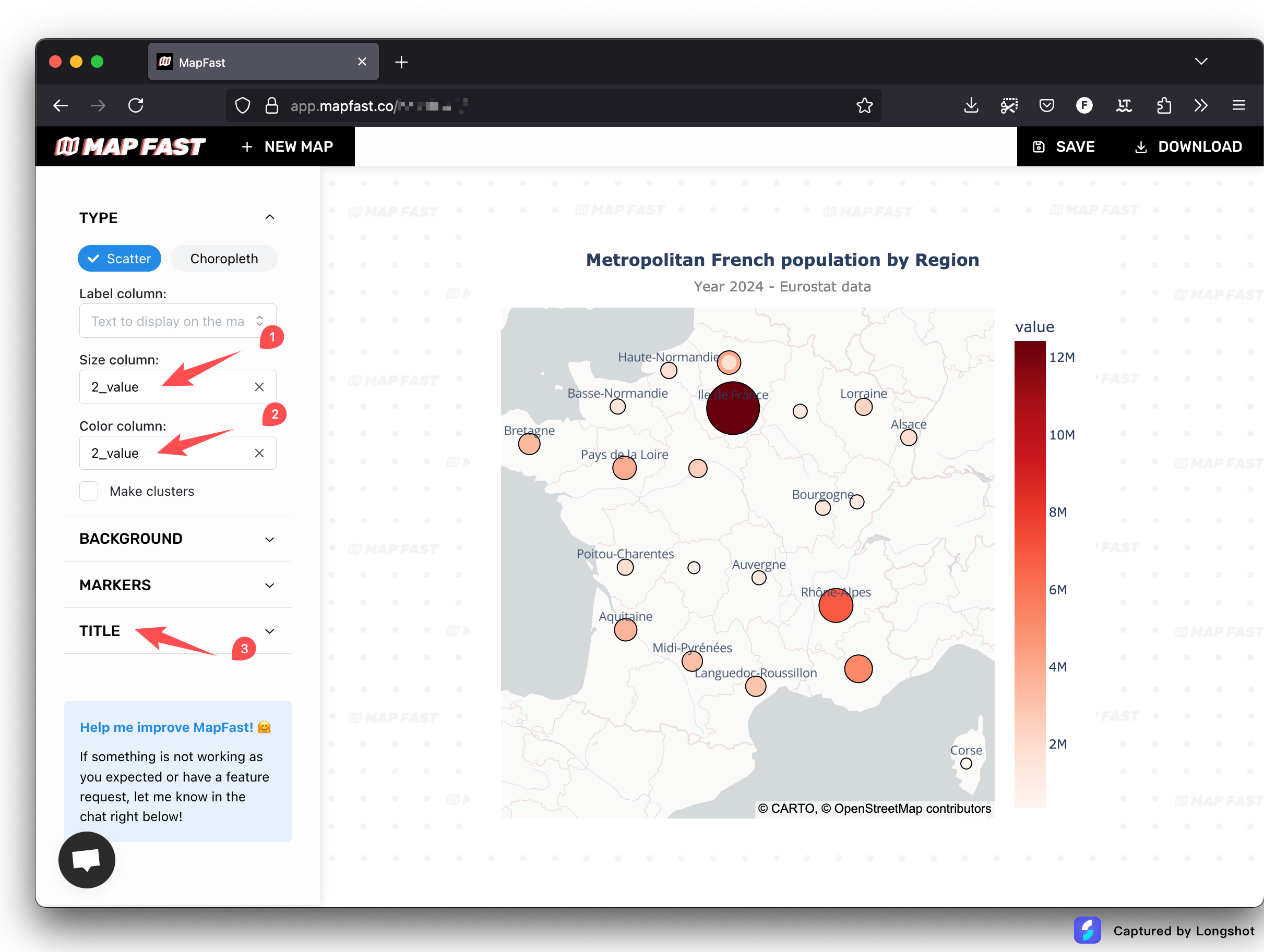 Scatter map