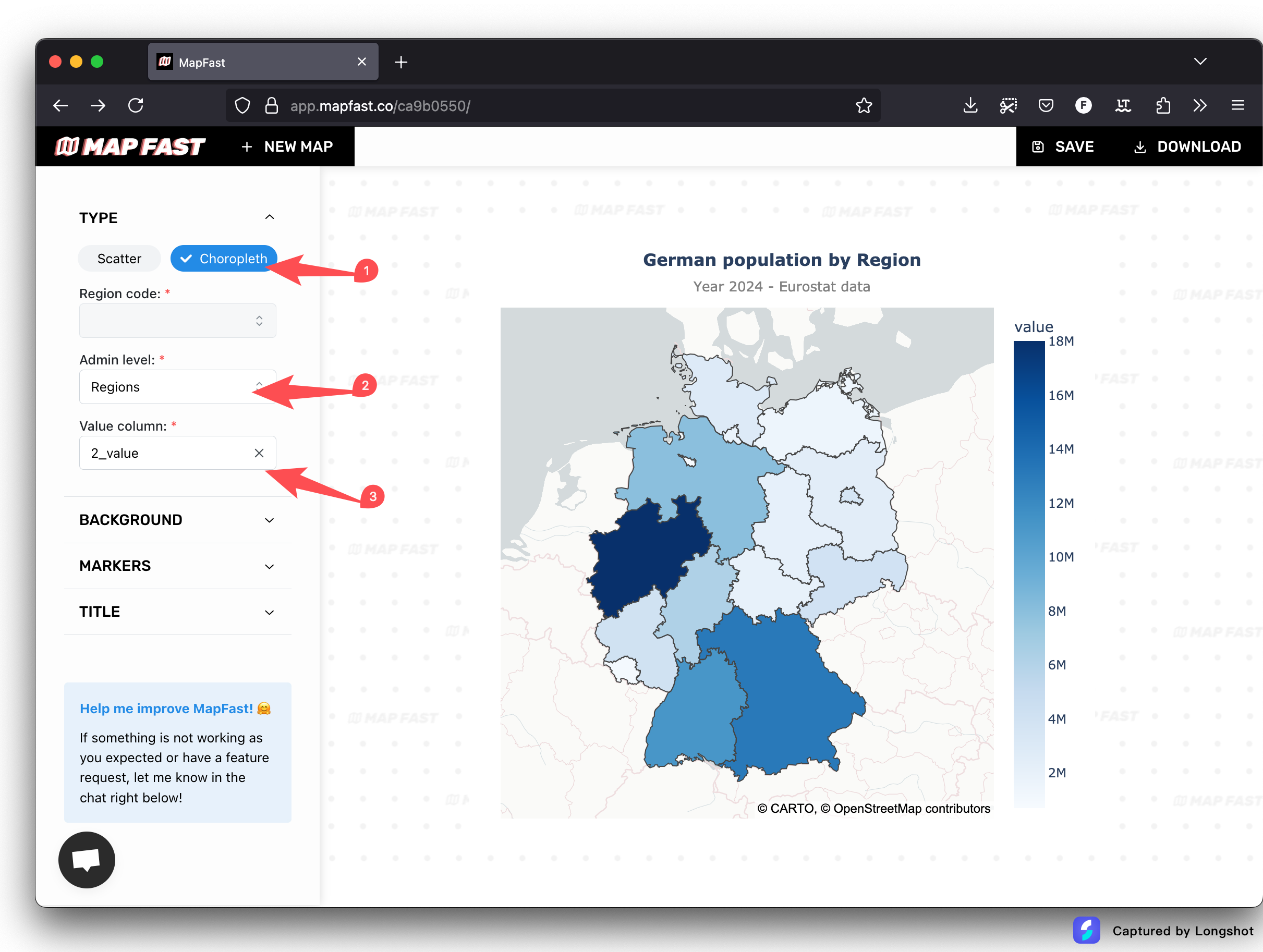 Choropleth map