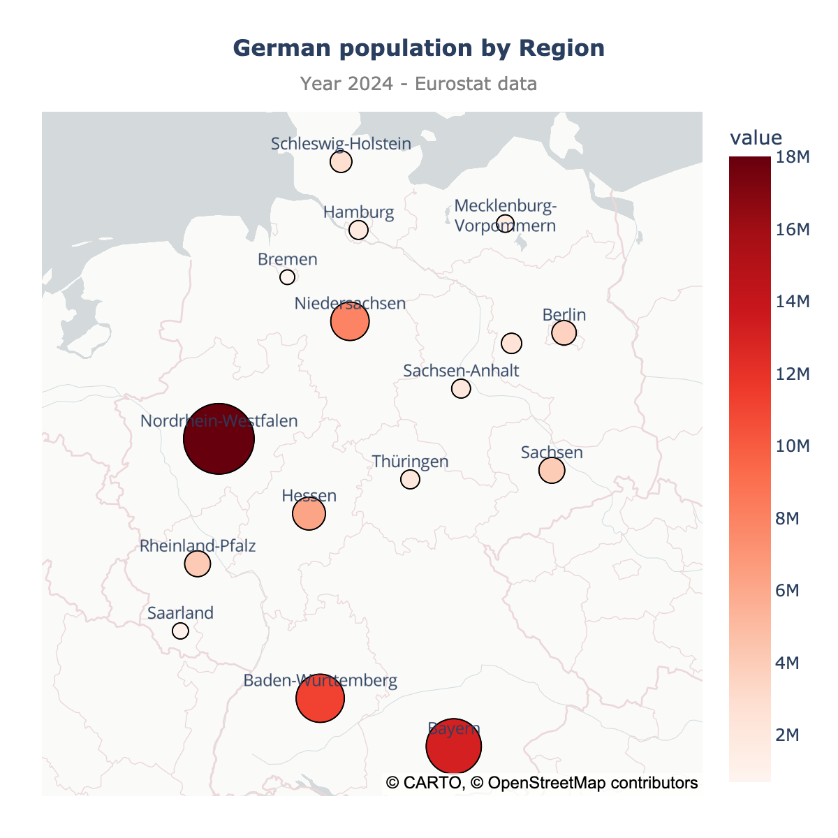 Scatter map of Germany