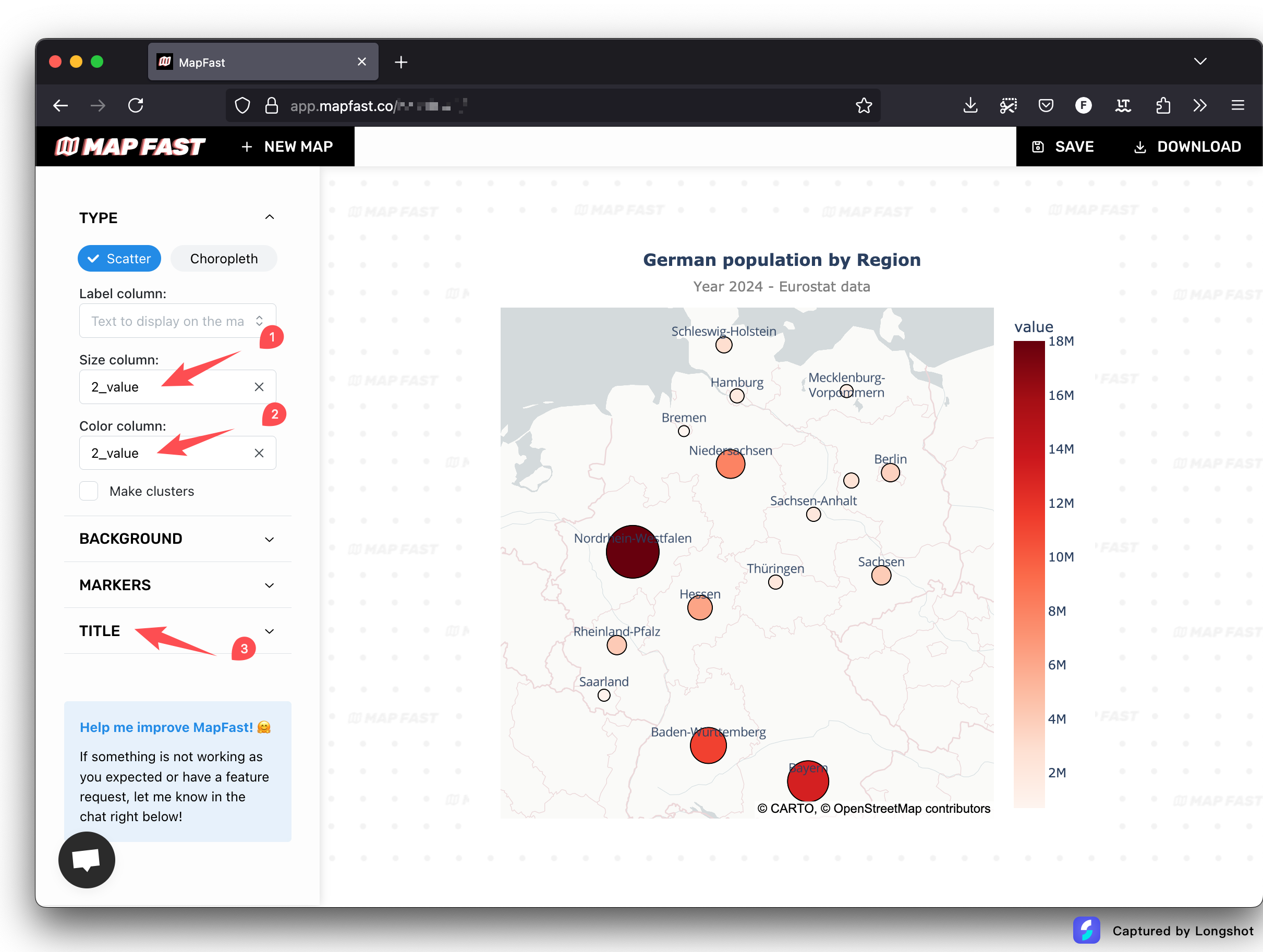 Scatter map