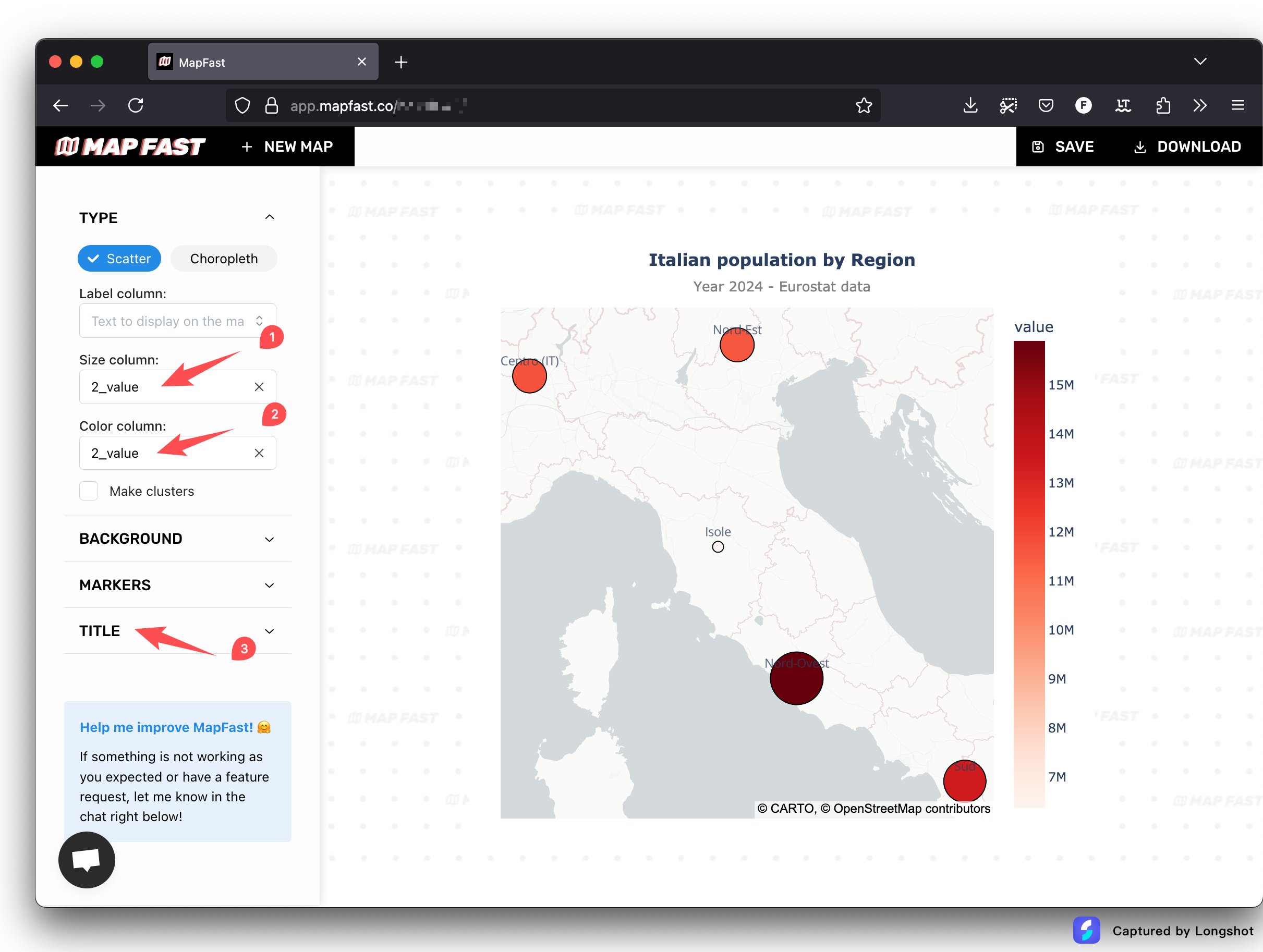 Scatter map