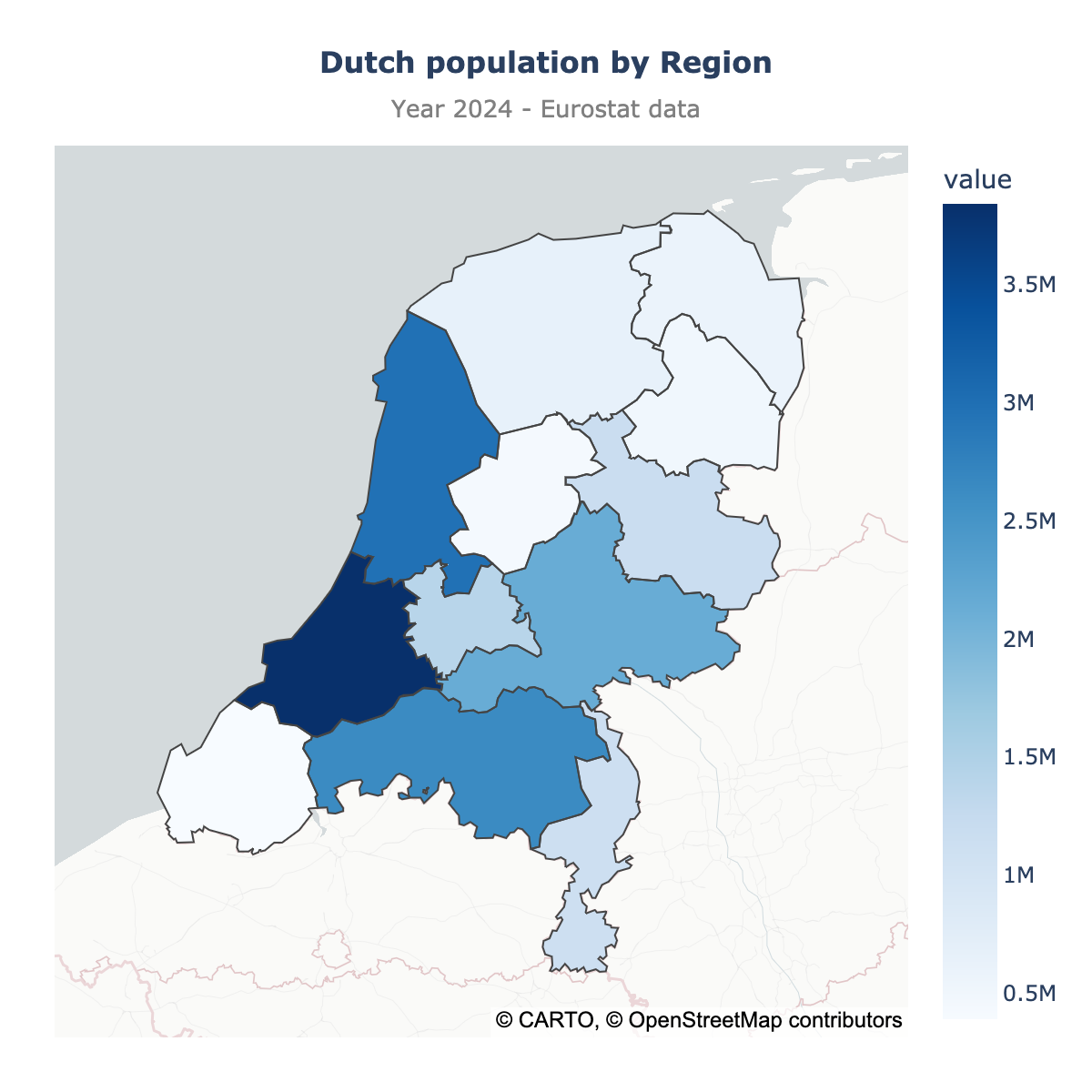 Choropleth map of Netherlands