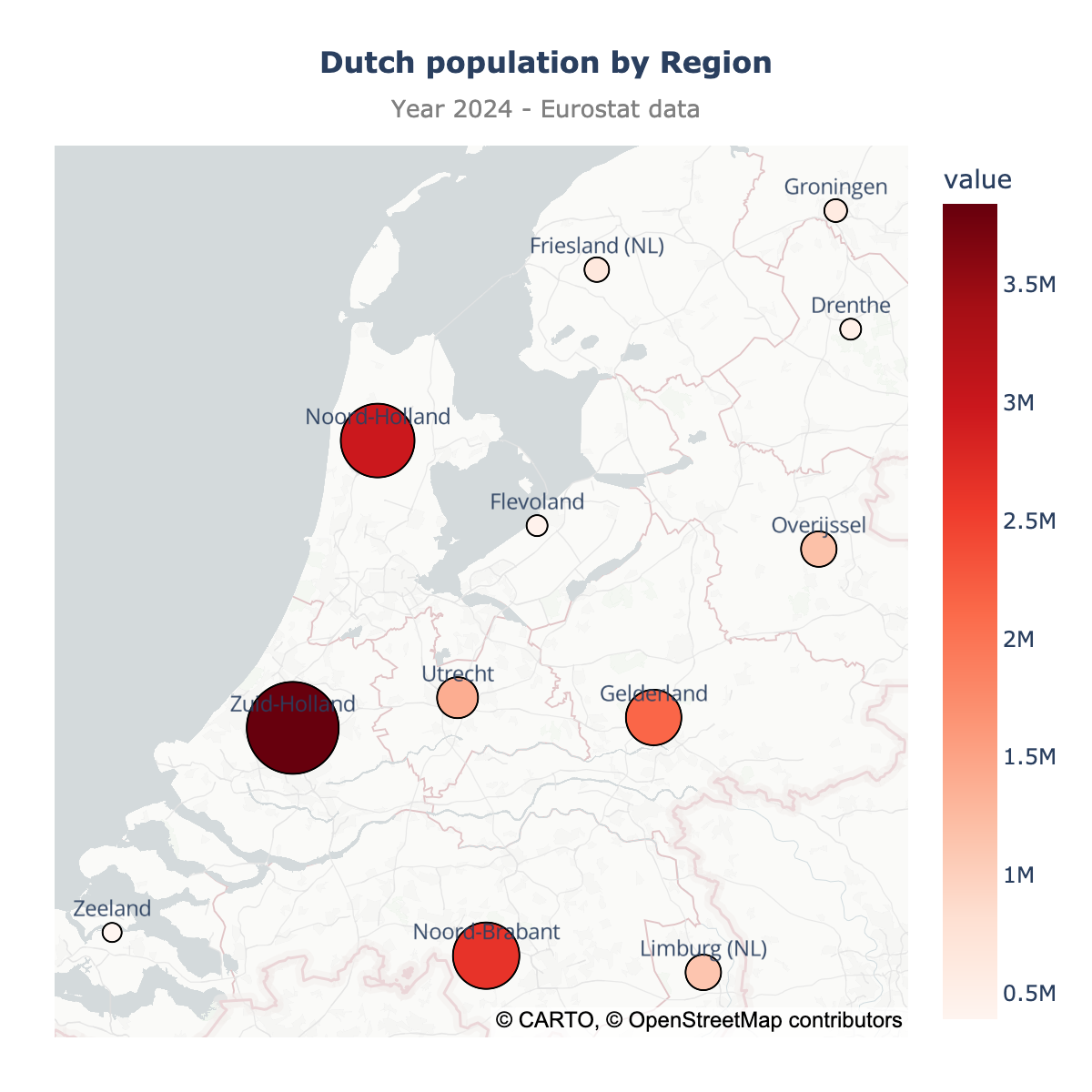 Scatter map of Netherlands