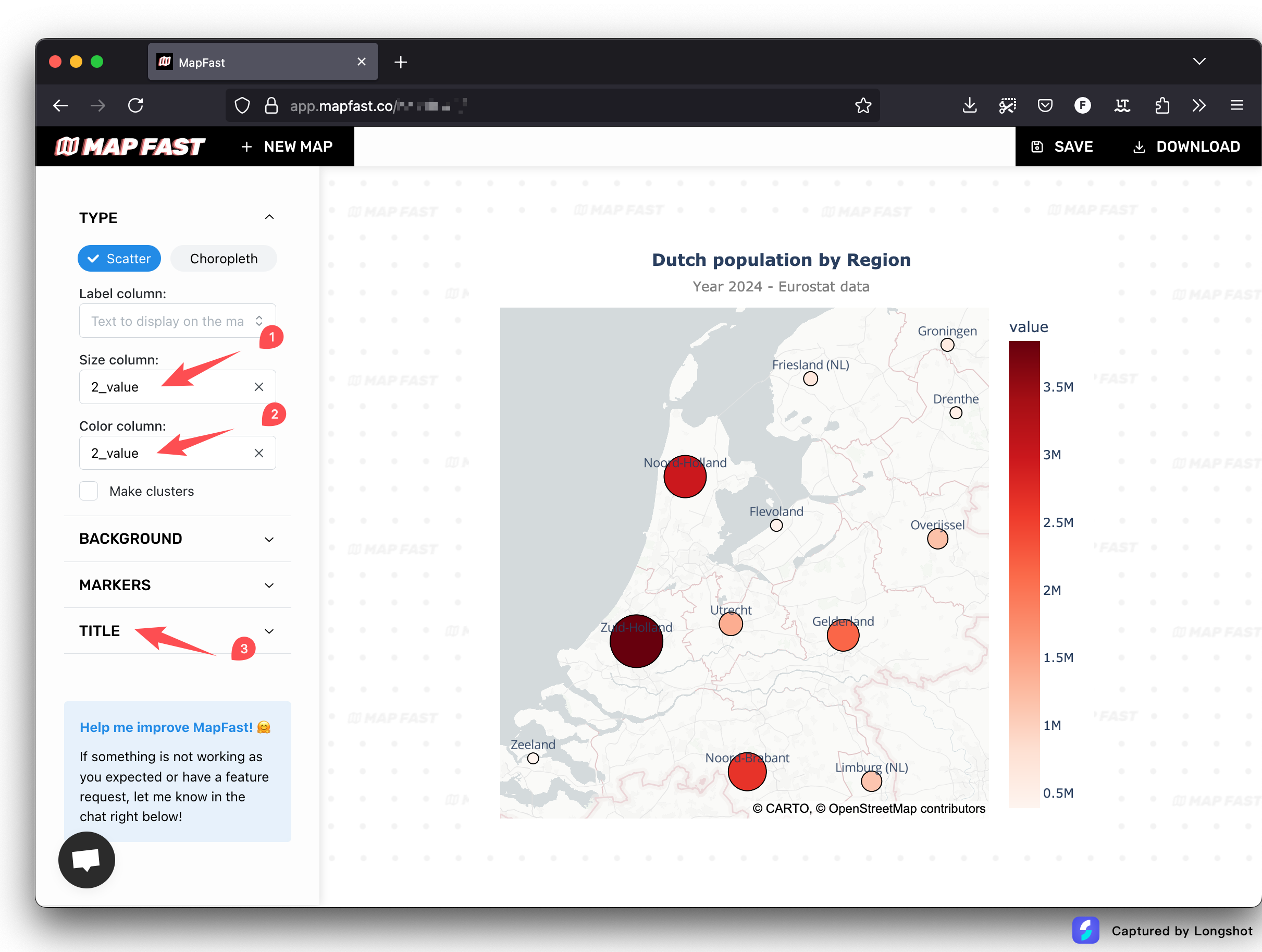 Scatter map