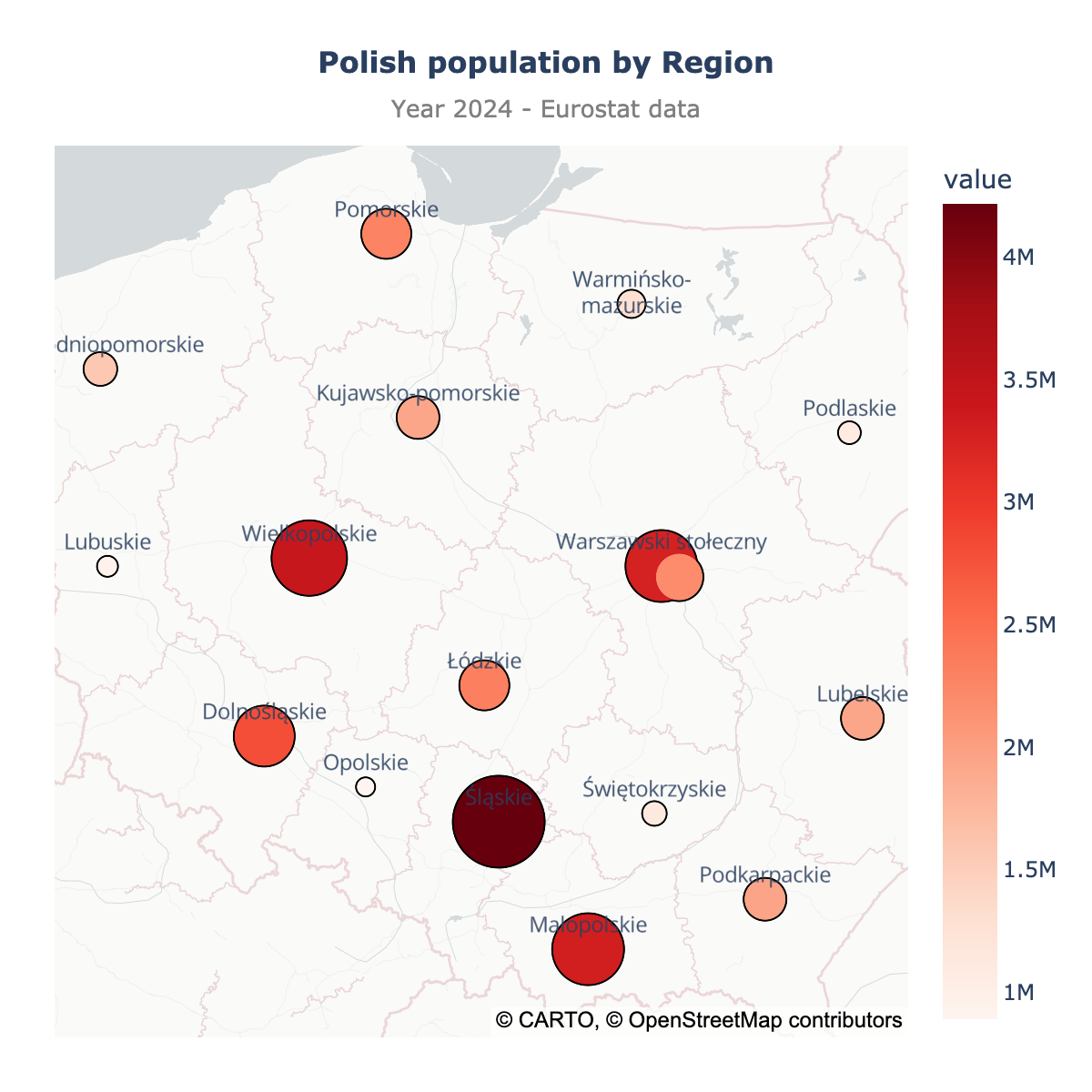 Scatter map of Poland