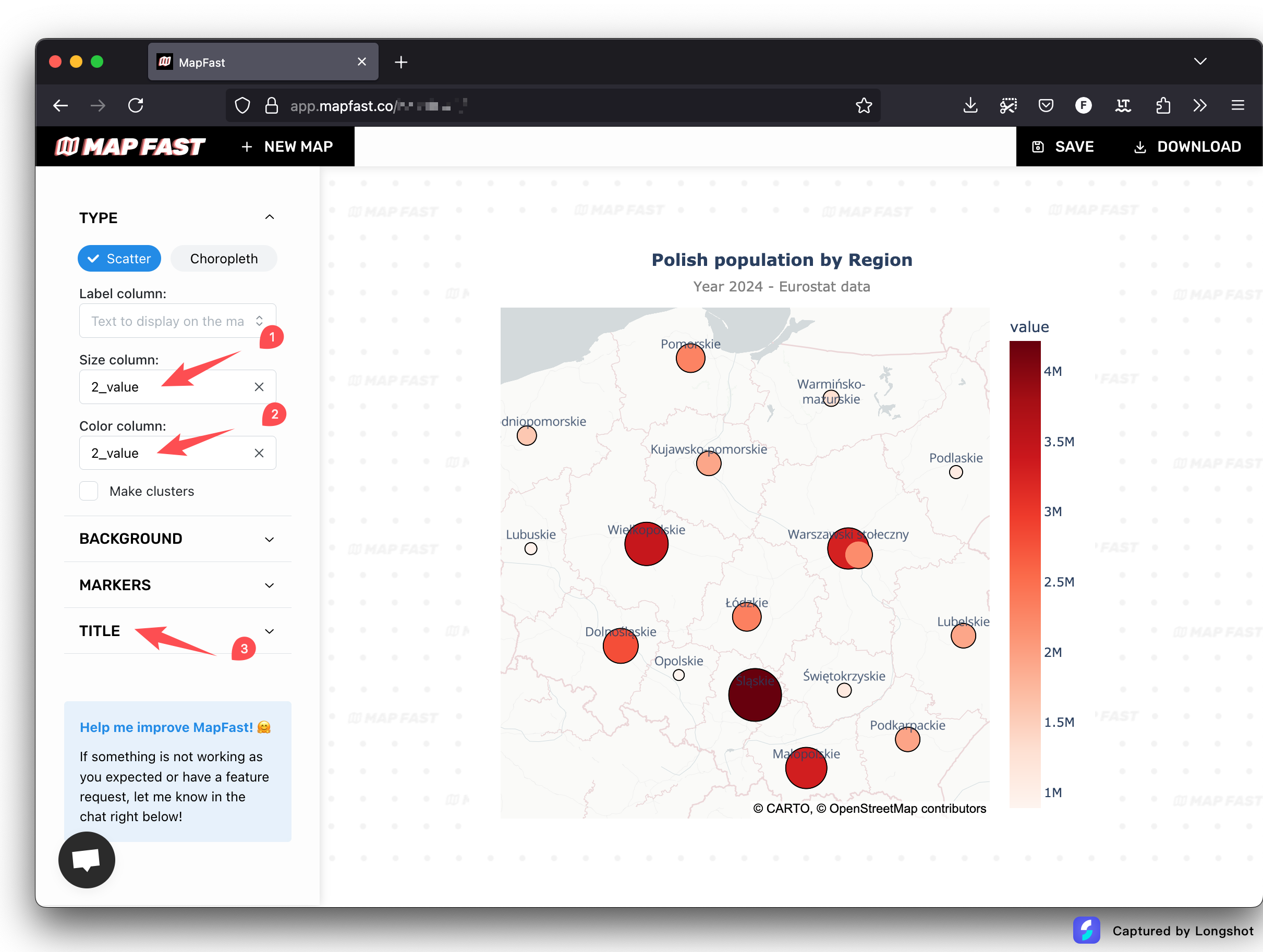 Scatter map