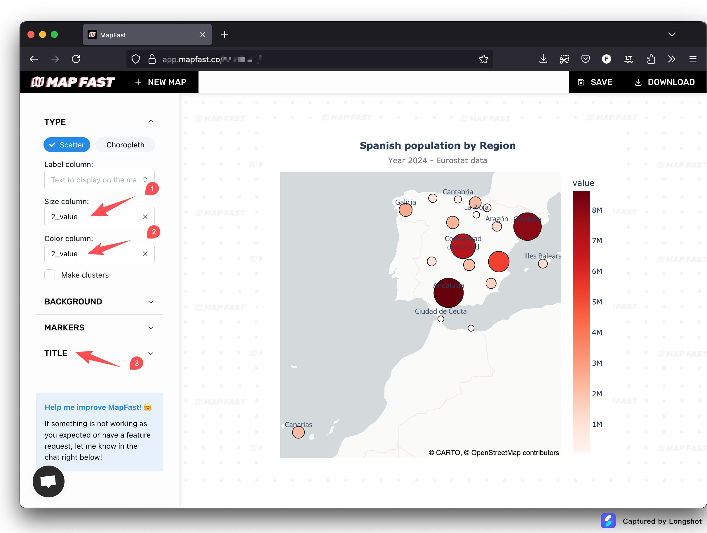 Scatter map