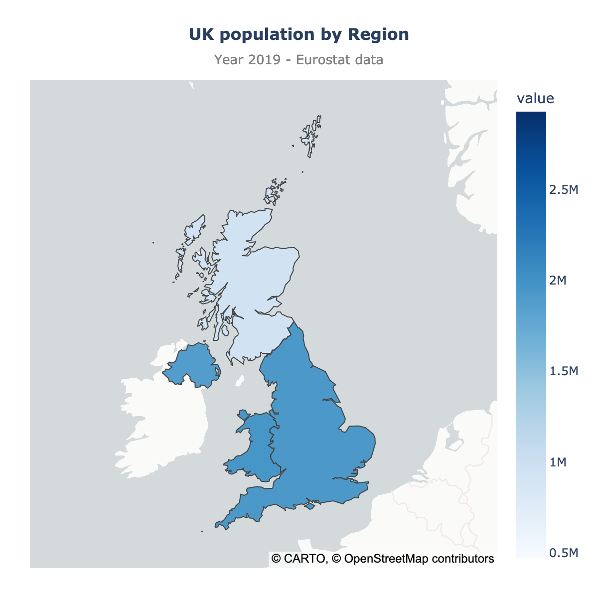 Choropleth map of United Kingdom