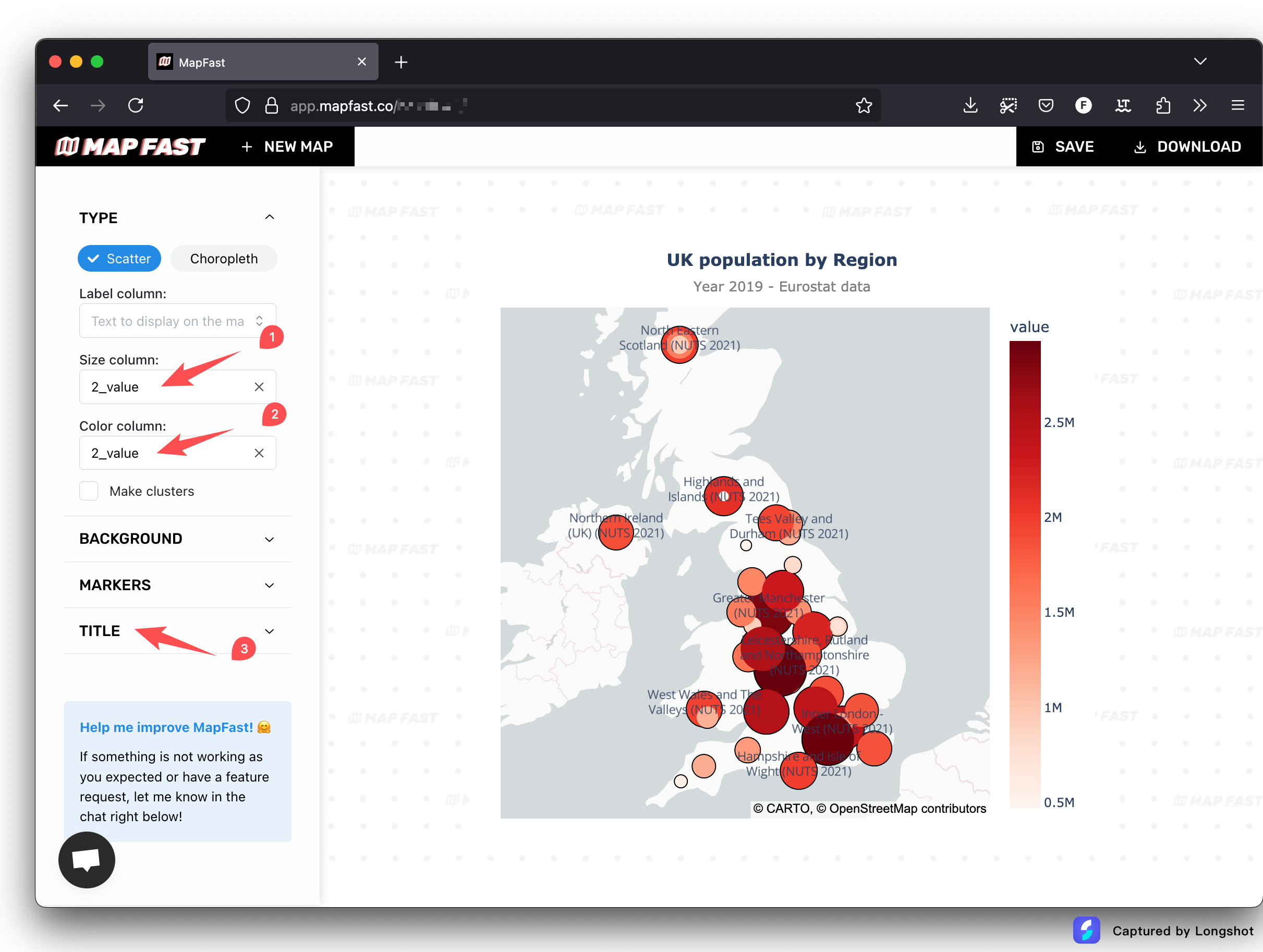 Scatter map